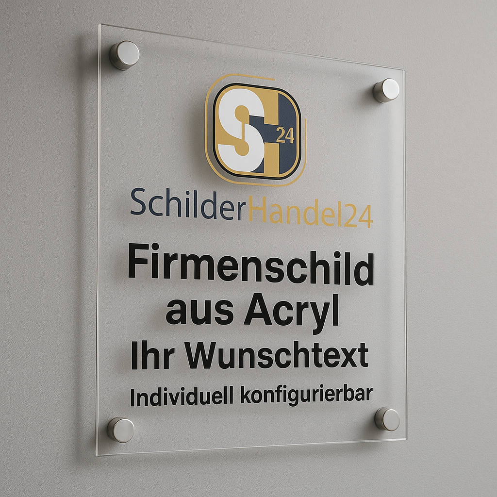 Firmenschild aus Acryl mit Logo – Individuell gefertigt für Innen & Außen