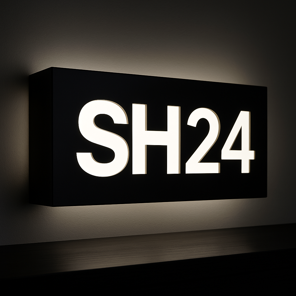 Negativ geschnittene Leuchtschilder – exklusive Lichtwerbung mit Durchbruch-Effekt