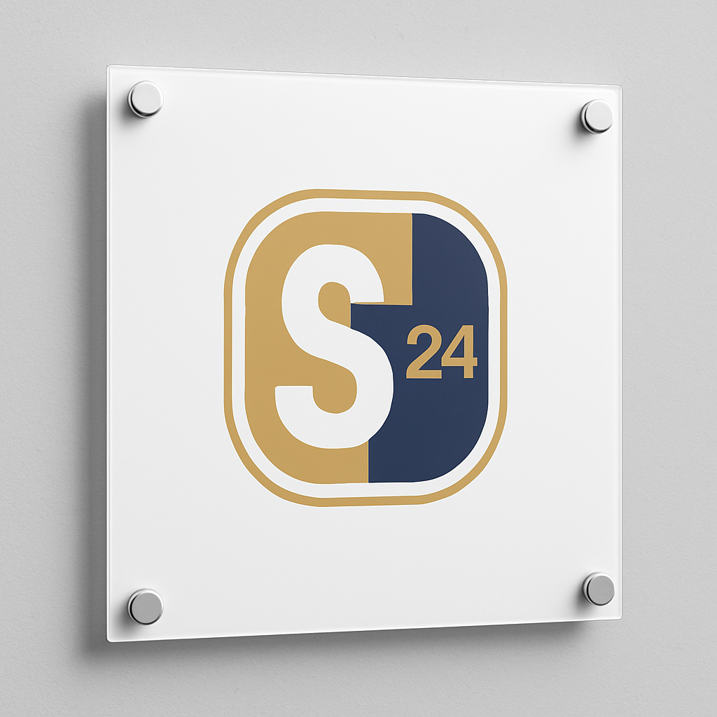 Firmenschild aus Acryl mit Logo – Individuell gefertigt für Innen & Außen