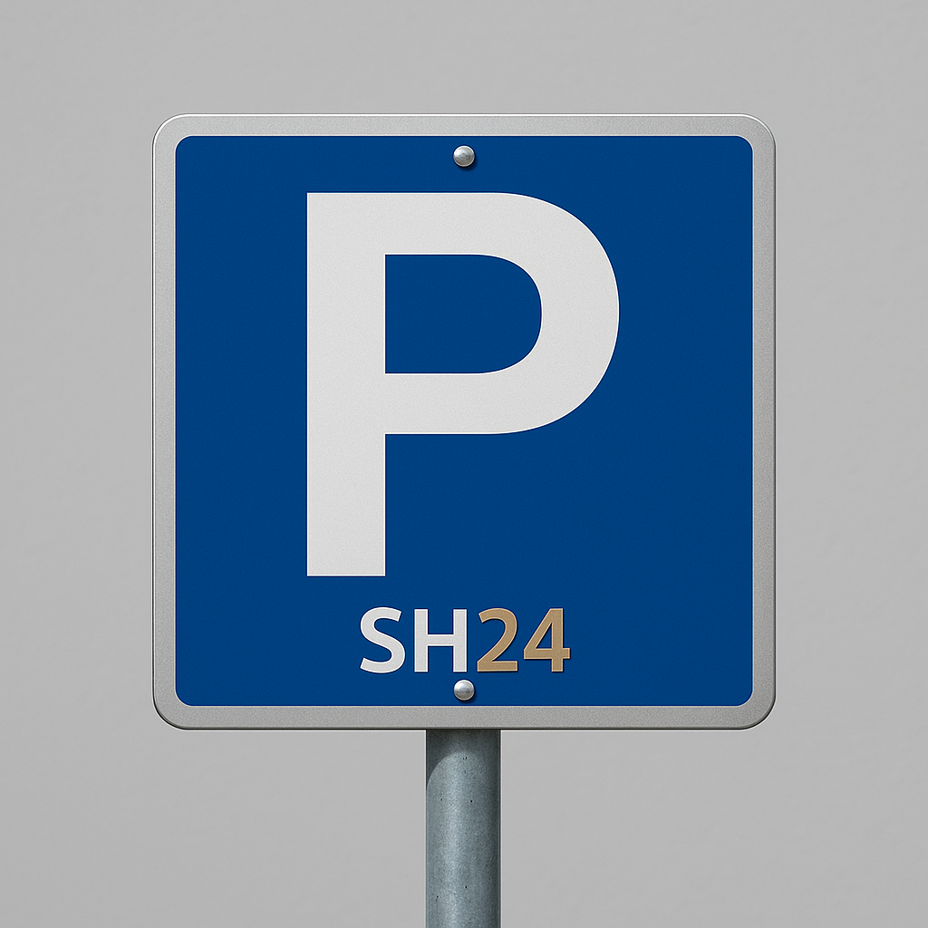 Parkplatzschild aus Aluminium – individuell bedruckt
