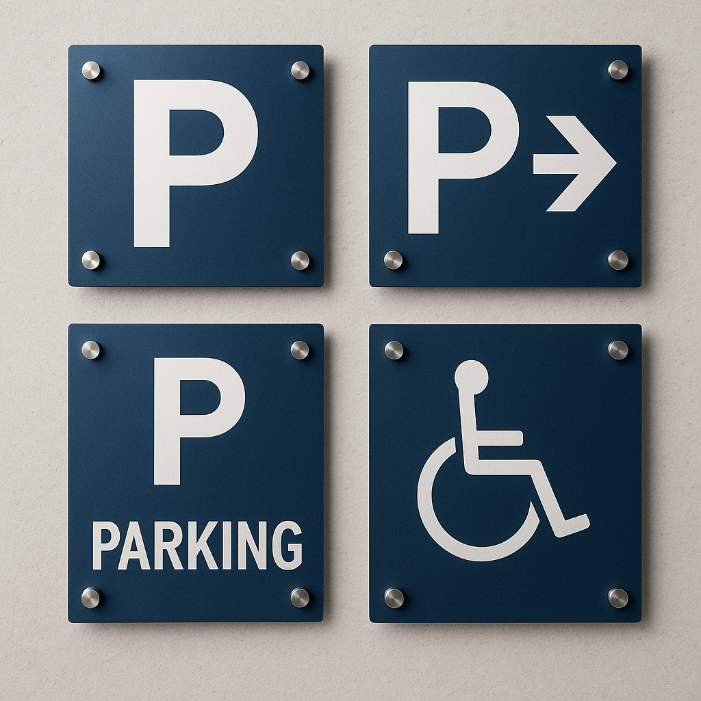 Parkplatzschild aus Aluminium – individuell bedruckt