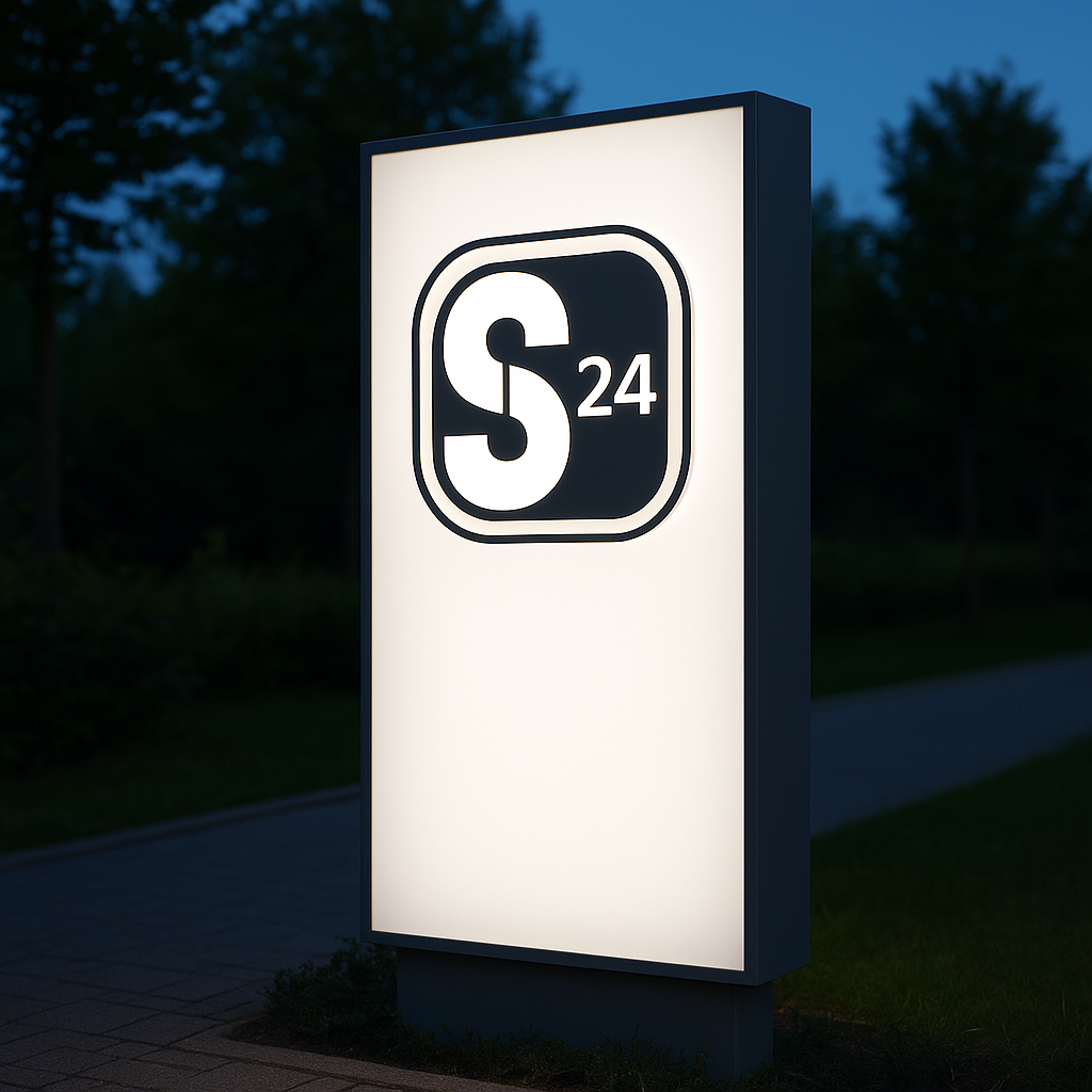 Werbepylon / Leuchtpylon – beleuchtet & individuell gefertigt