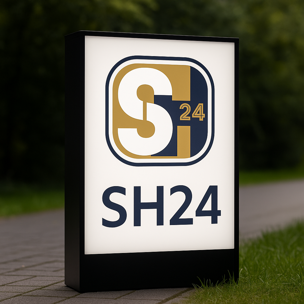 Werbepylon / Leuchtpylon – beleuchtet & individuell gefertigt